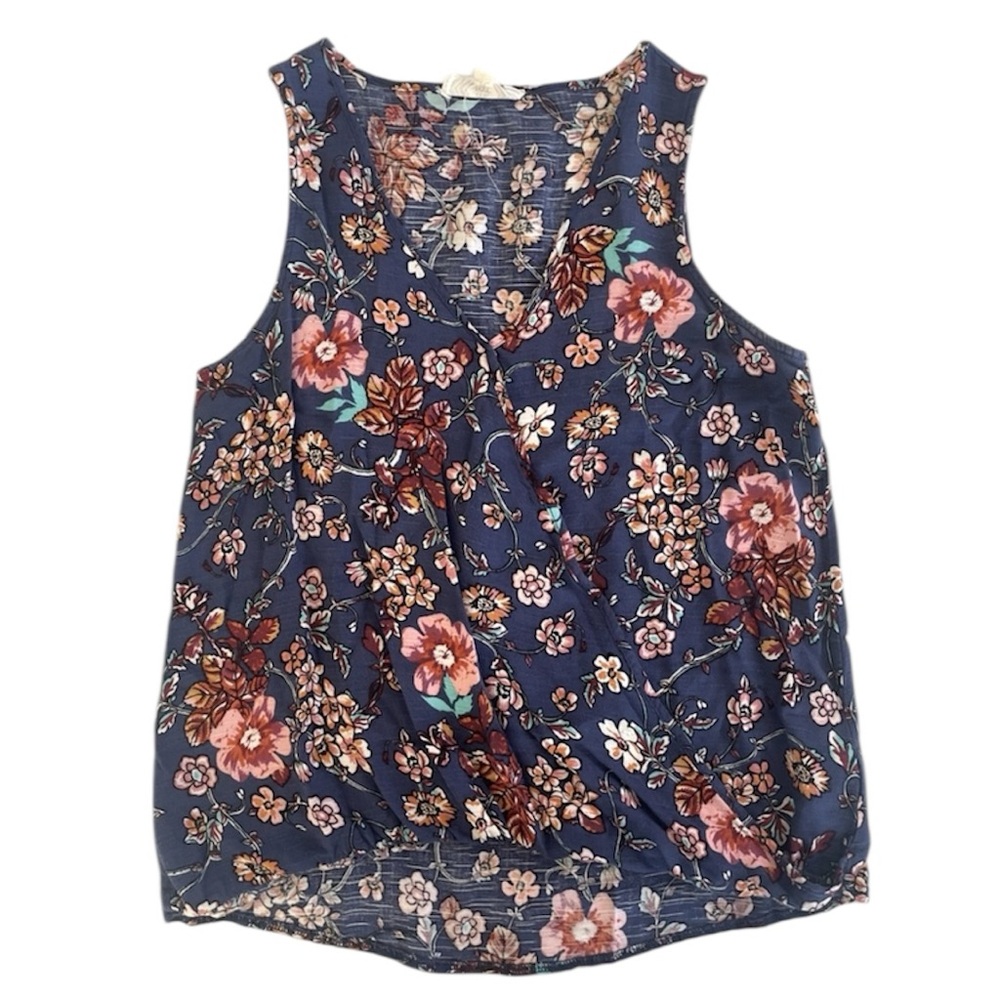 Pink Rose Top Floral Sleeveless Tank Women's M